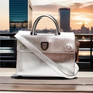 Dior Shimmering Silver Satchel